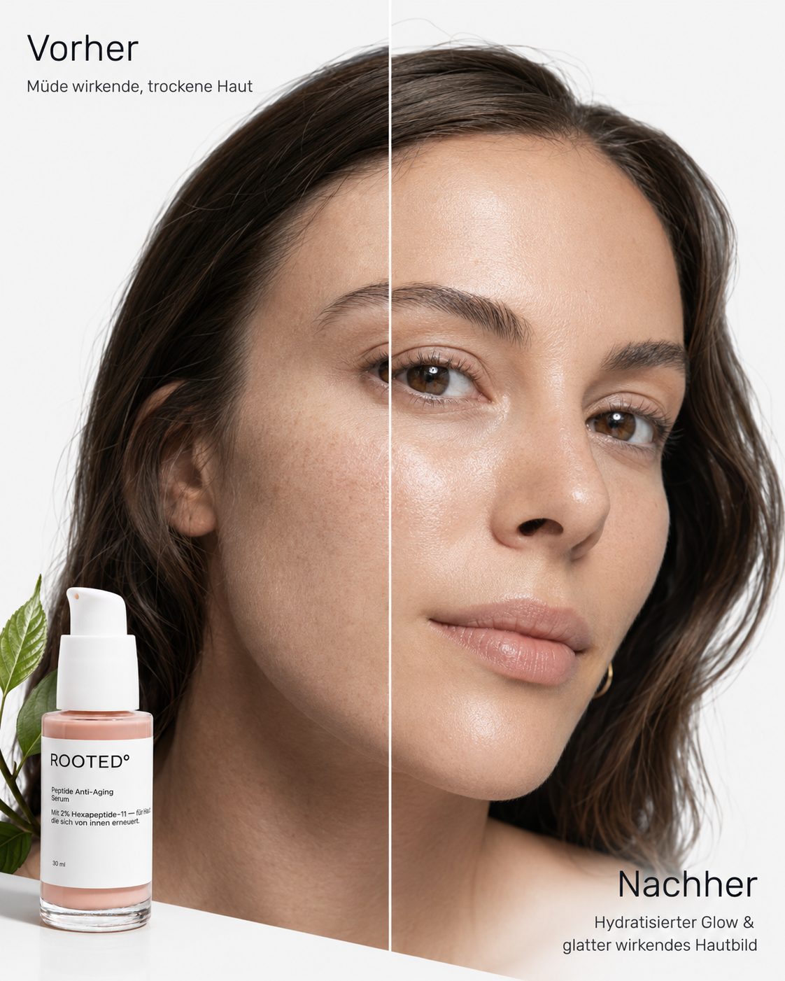 ROOTED° skin — Peptide Anti-Aging Serum für sichtbar glattere und frischere Haut
